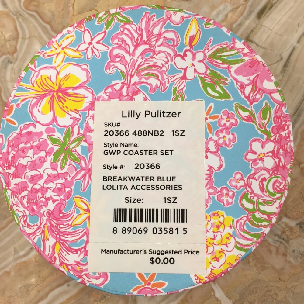 NWT brand new Lilly Pulitzer ceramic coasters - Picture 6 of 6